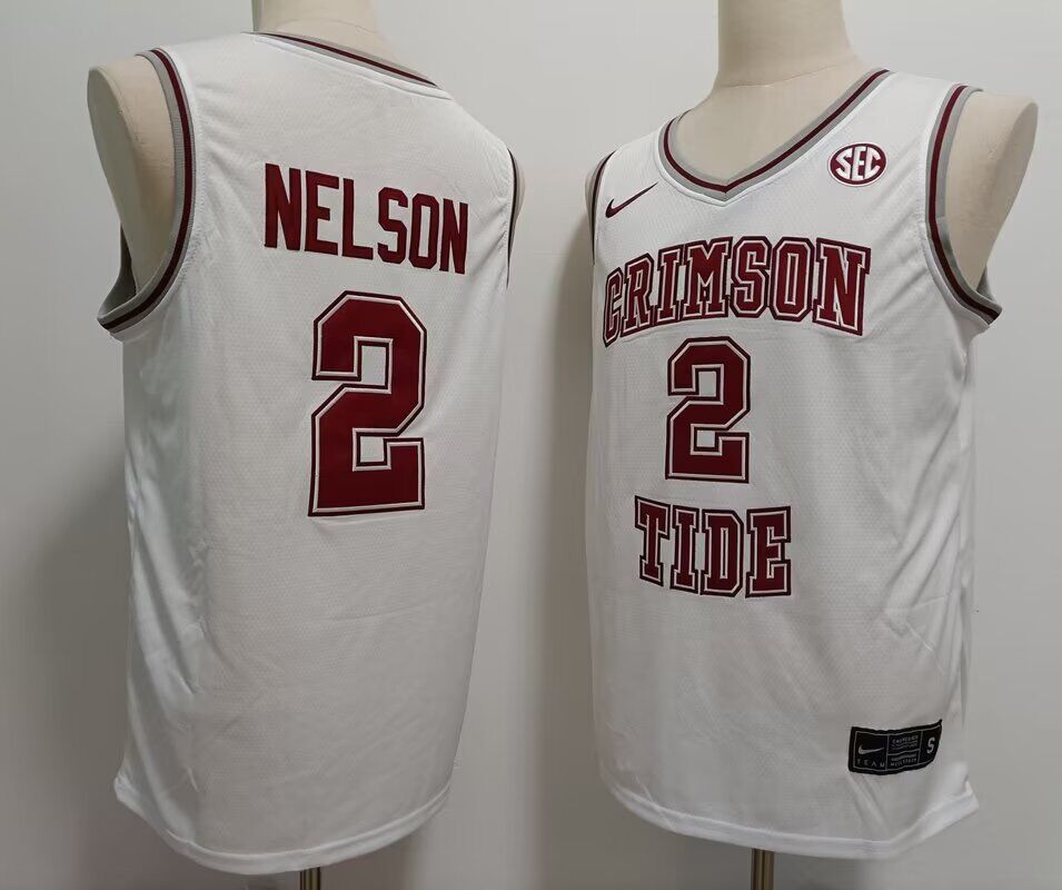 2024 NCAA Men Alabama Crimson Tide #2 Nelson white  Nike jersey